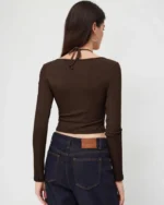 Women Slim Fit Halter-Neck Top - Image 4