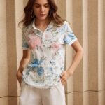 Women Floral Print Regular Fit Polo T-Shirt