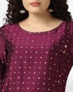 Women Micro Print Straight Kurta - Image 2