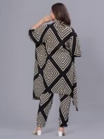 Rayon Women's Printed Kaftan Kurta Pant Set - Image 4