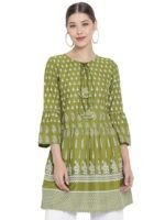 Women's Rayon Floral Printed Short Kurti Tops for Women