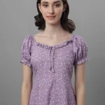 Dresses For Women Western Wear Floral Purple Regular Price